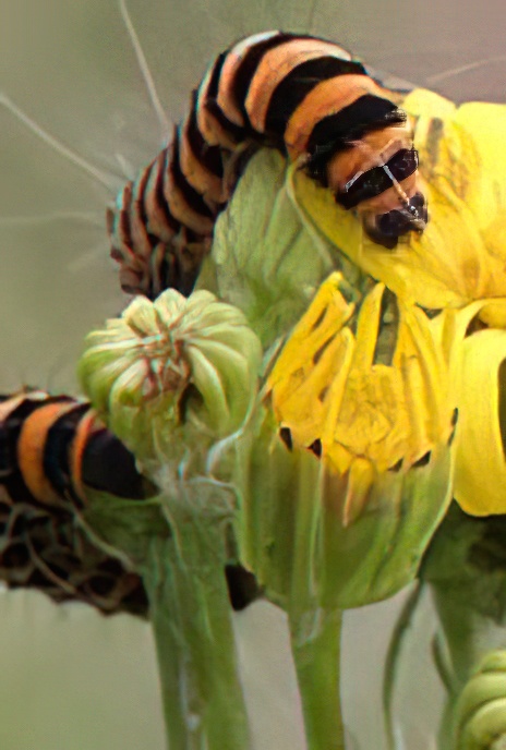 Cinnabar Moth (caterpillar)